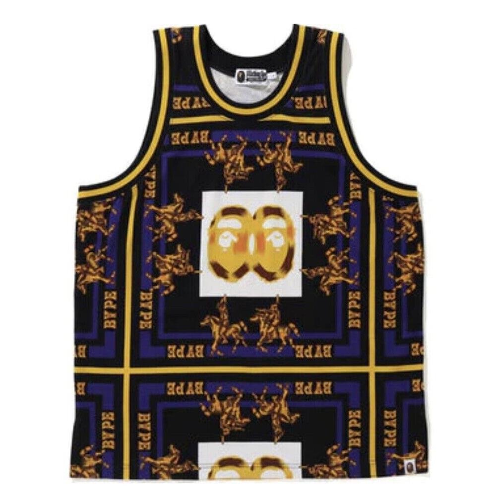 A Bathing Ape BAPE Black & Gold Double Ape Head Tank Top Size XXL 2XL AUTHENTIC!